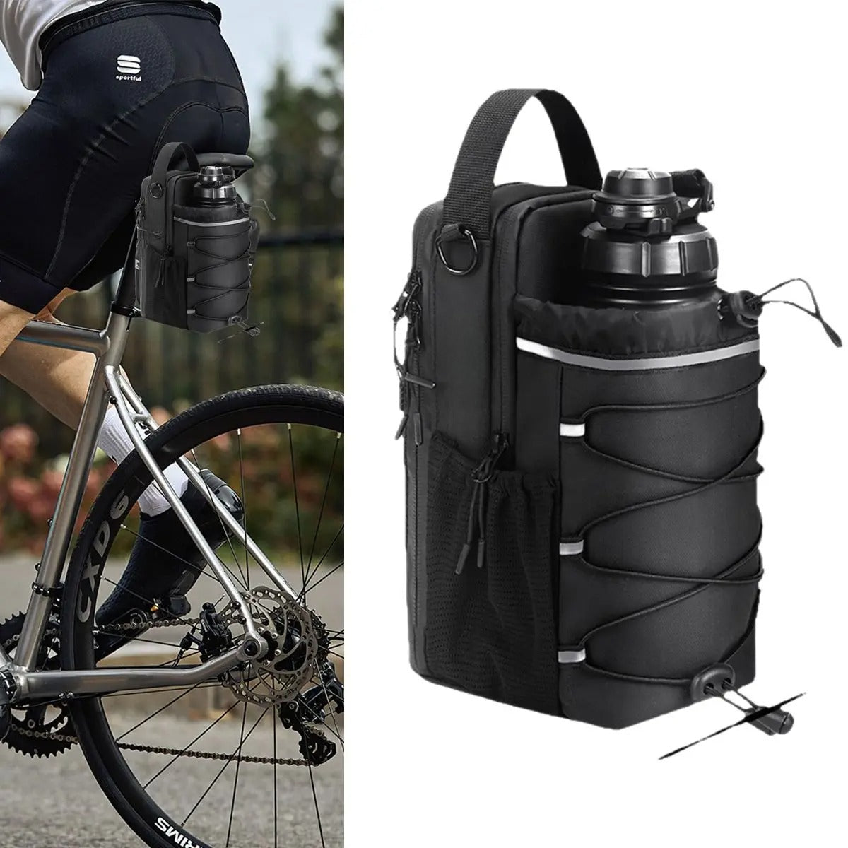Magnetic Gym Crossbody Bag with Bottle Holder